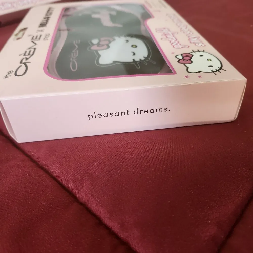 The Crème Shop Hello Kitty Sleep Mask NIB Satin Blackout Limited Pamper Slumber
